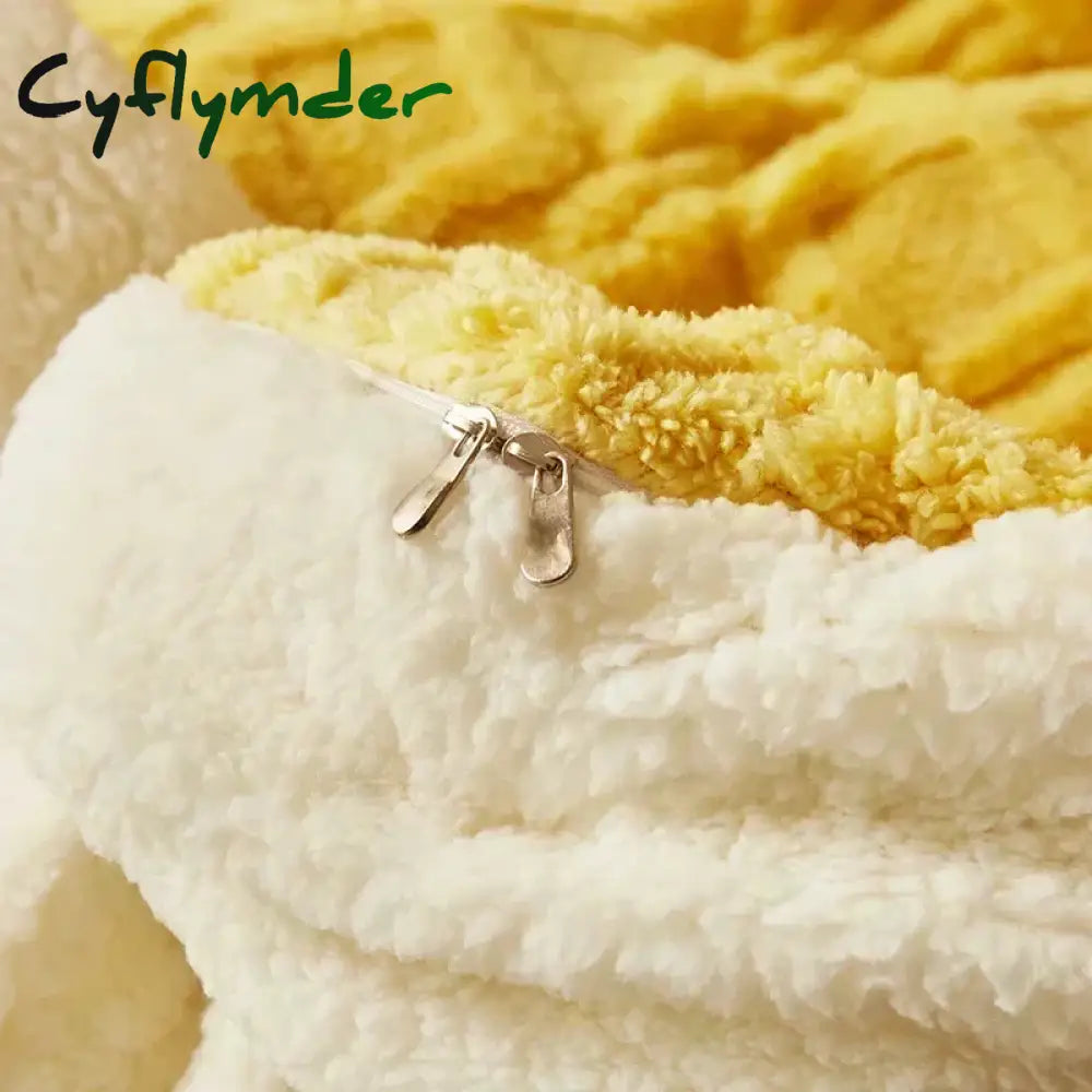 Cyflymder Warmth Duvet Cover Dual Use Blanket Artificial Cashmere Warm Winter Blanket Soft Cozy Fleece Quilt Cover