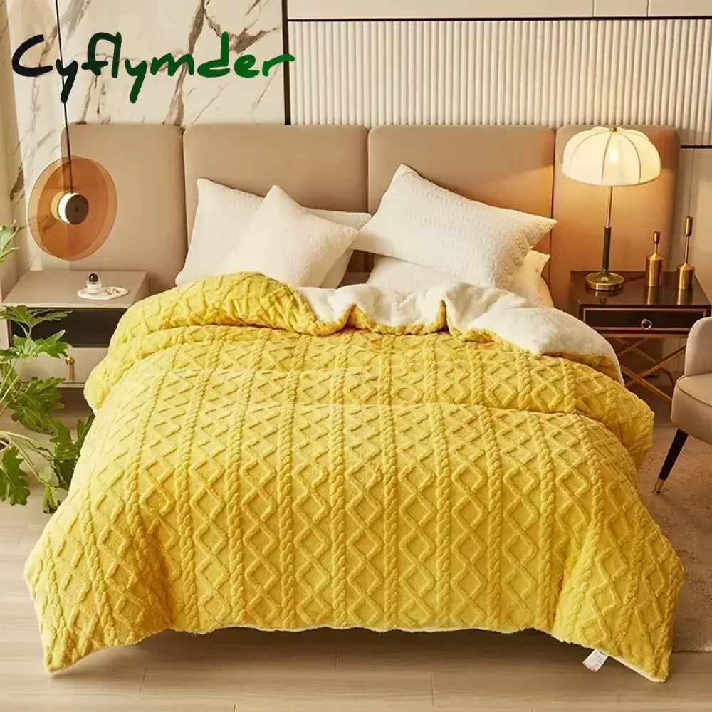 Cyflymder Warmth Duvet Cover Dual Use Blanket Artificial Cashmere Warm Winter Blanket Soft Cozy Fleece Quilt Cover