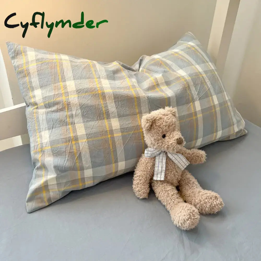 Cyflymder Wash Cotton Bedding Set Duvet Cover Pillowcases Bed Sheet Set Soft Comforter Cover Bed Linens Set Queen King