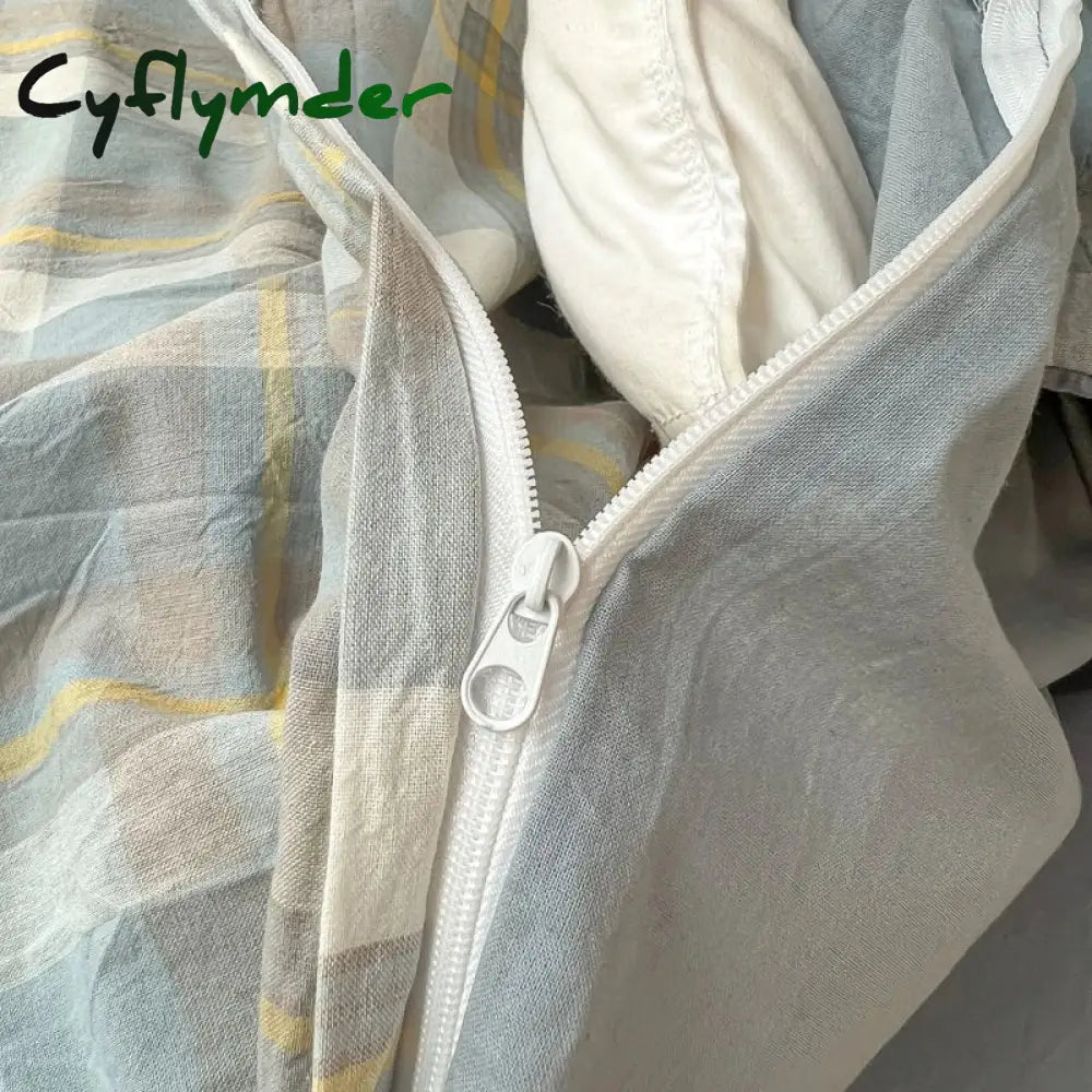 Cyflymder Wash Cotton Bedding Set Duvet Cover Pillowcases Bed Sheet Set Soft Comforter Cover Bed Linens Set Queen King