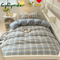 Cyflymder Wash Cotton Bedding Set Duvet Cover Pillowcases Bed Sheet Set Soft Comforter Cover Bed Linens Set Queen King