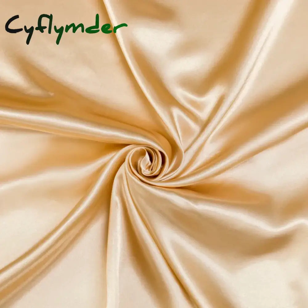 Cyflymder Washable Ice Silk Mattress Protector Dustproof Sheet Bedding Bed Linen Luxury Silky Champagne Flat Sheet