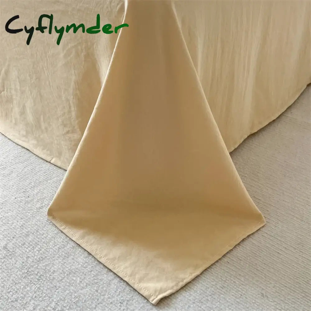 Cyflymder Washed Cotton Double Yarn Crepe Striped Quilt Set 3-4 Pillowcase with Sheet Bedding Cover Supplies 200x230