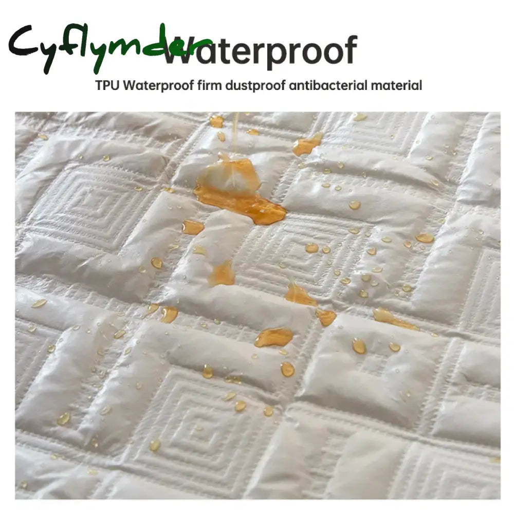 Cyflymder Waterproof Bed Sheet Quilted Throw Mattress Cover for Winter Elastic Fitted Sheet Protector Full Queen King