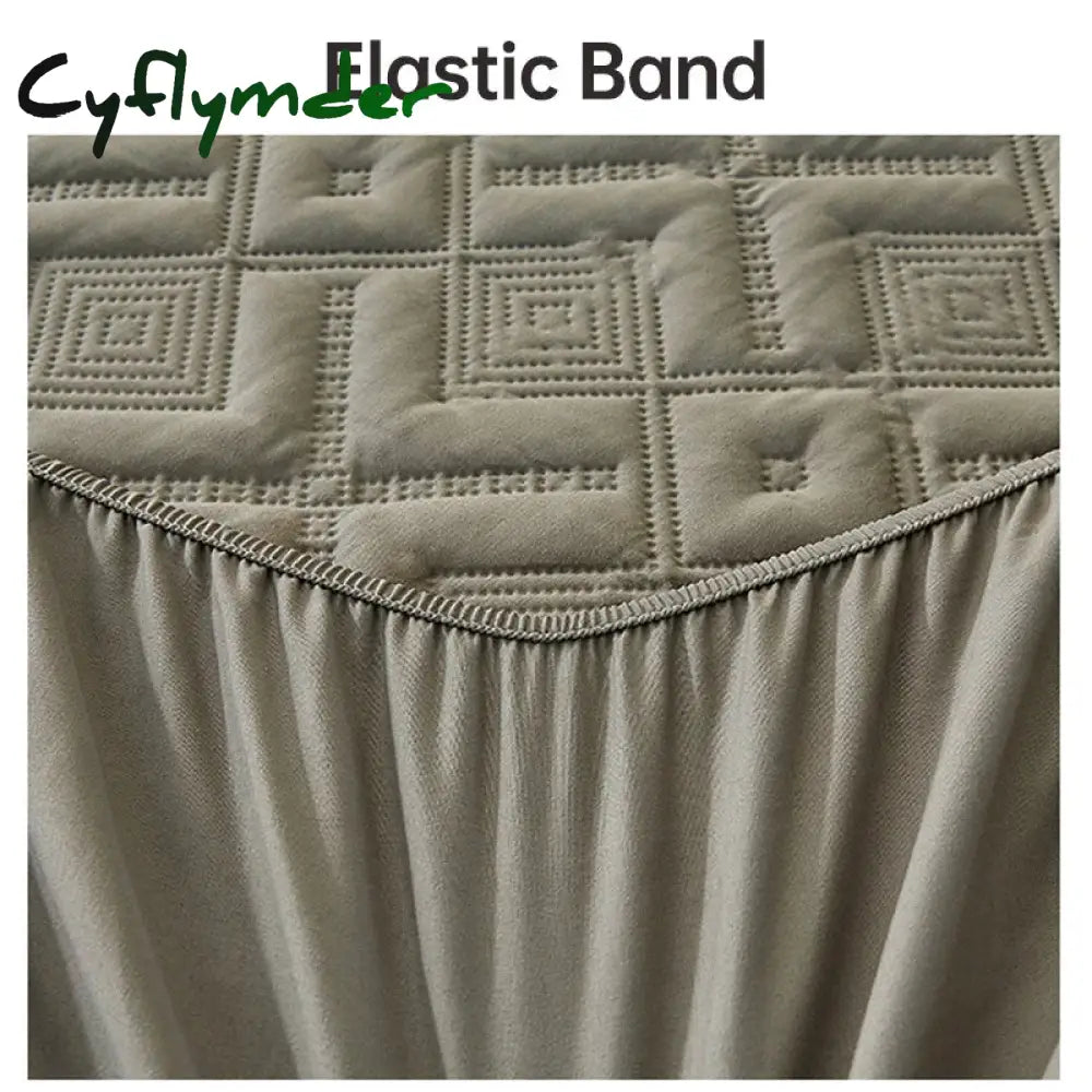 Cyflymder Waterproof Bed Sheet Quilted Throw Mattress Cover for Winter Elastic Fitted Sheet Protector Full Queen King