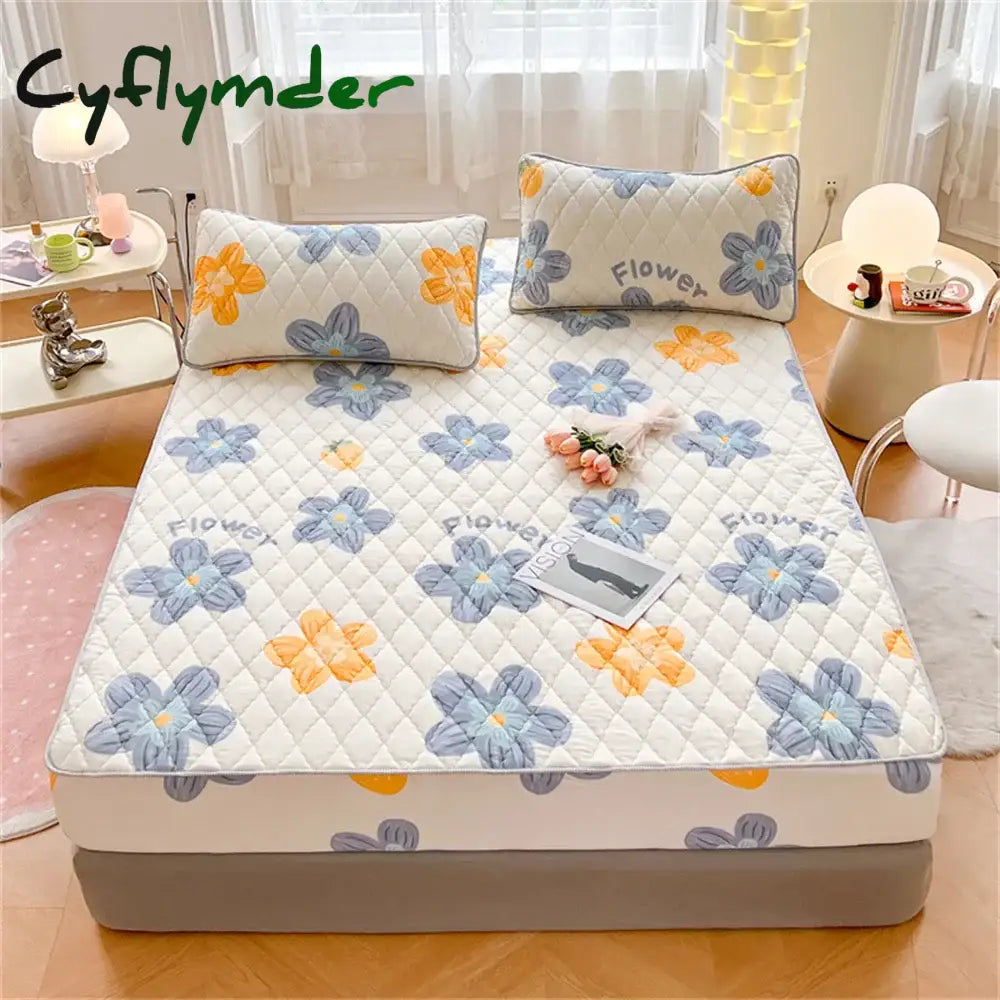 Cyflymder Waterproof Fitted Sheet Non-slip Winter Warm Mattress Cover Protector Bedding Bedroom Home King Queen Size