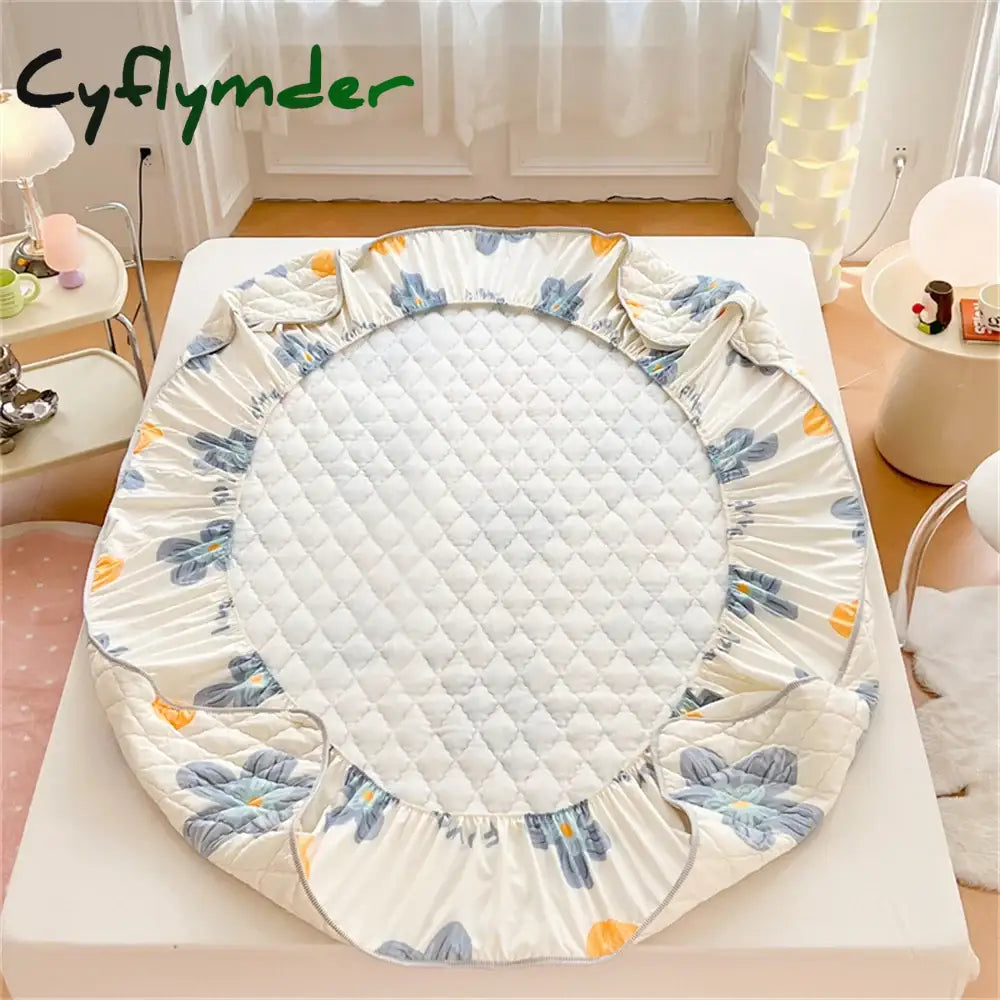 Cyflymder Waterproof Fitted Sheet Non-slip Winter Warm Mattress Cover Protector Bedding Bedroom Home King Queen Size