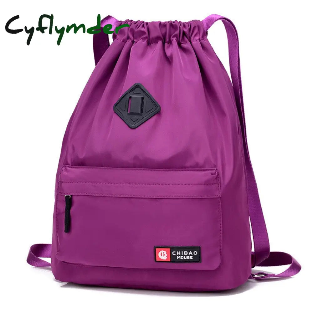 Cyflymder Waterproof Gym Bag Women Girls Sports Travel Drawstring Outdoor Backpack For Training