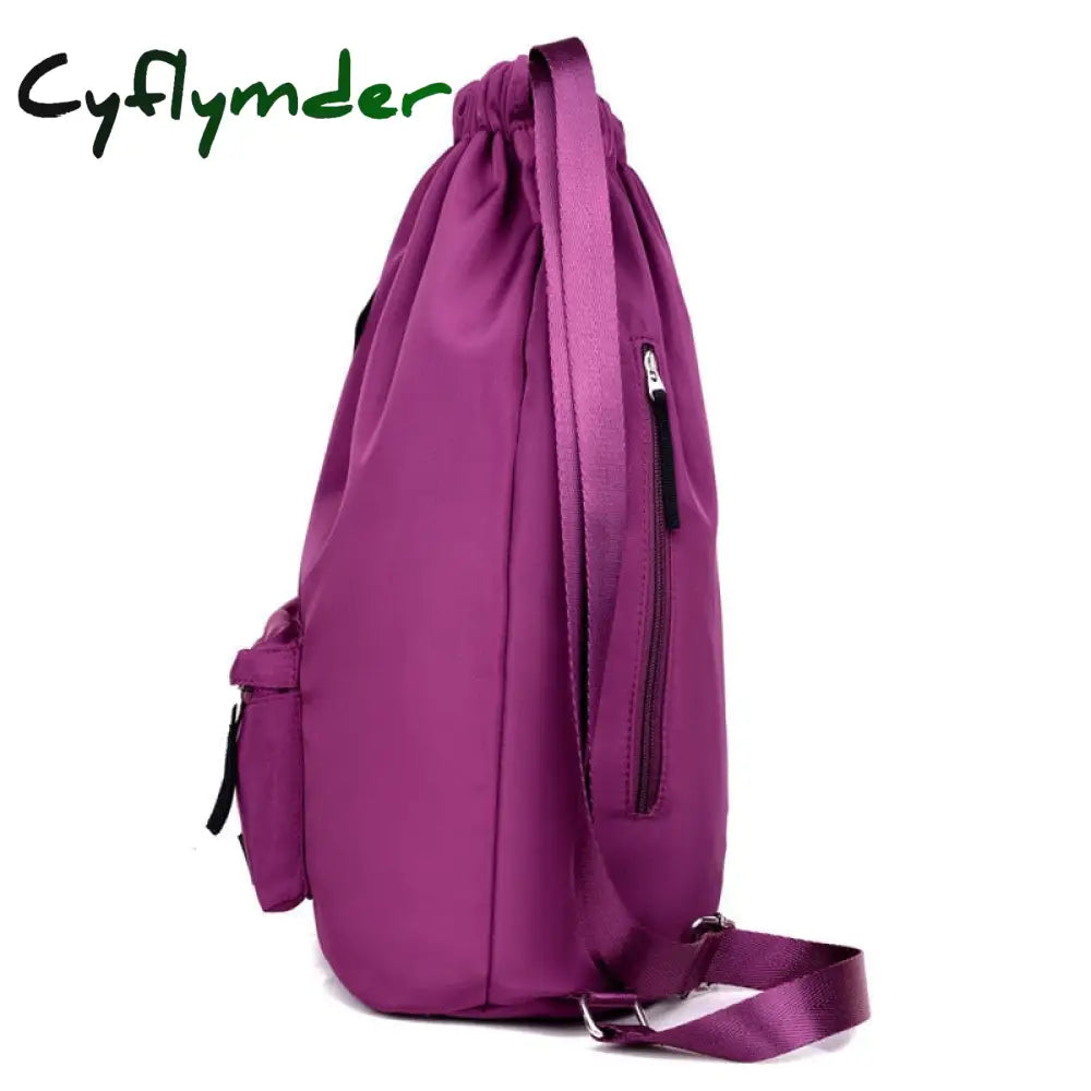 Cyflymder Waterproof Gym Bag Women Girls Sports Travel Drawstring Outdoor Backpack For Training