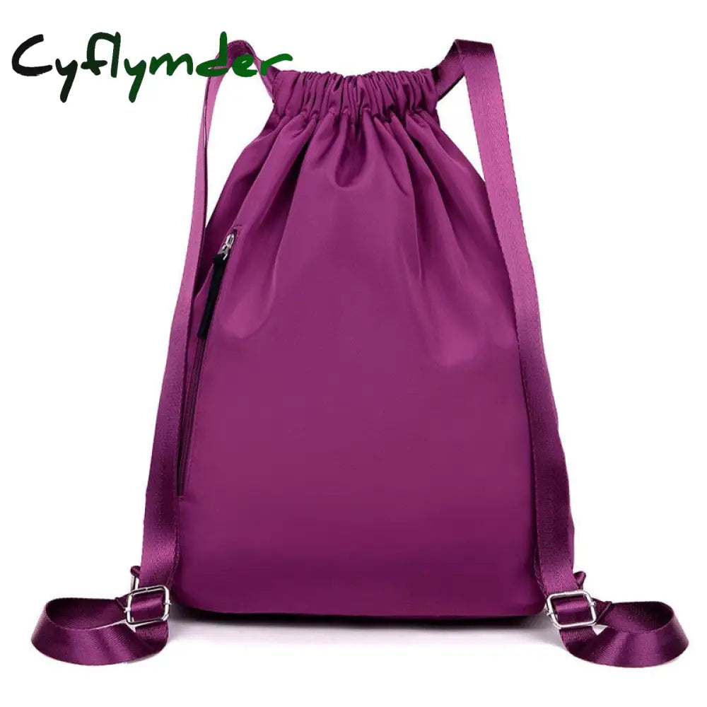 Cyflymder Waterproof Gym Bag Women Girls Sports Travel Drawstring Outdoor Backpack For Training