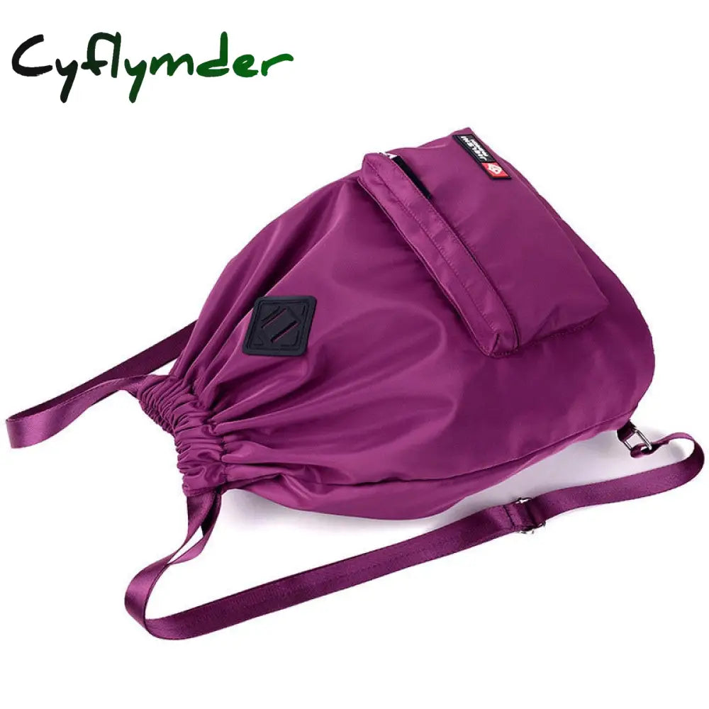 Cyflymder Waterproof Gym Bag Women Girls Sports Travel Drawstring Outdoor Backpack For Training