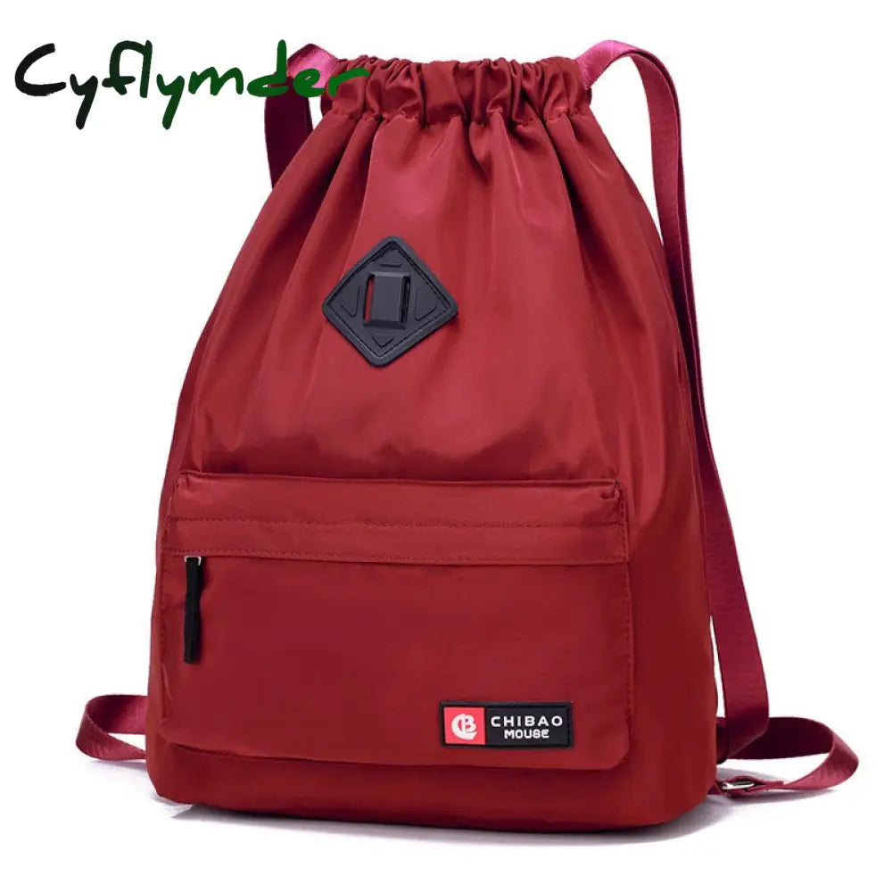 Cyflymder Waterproof Gym Bag Women Girls Sports Travel Drawstring Outdoor Backpack For Training