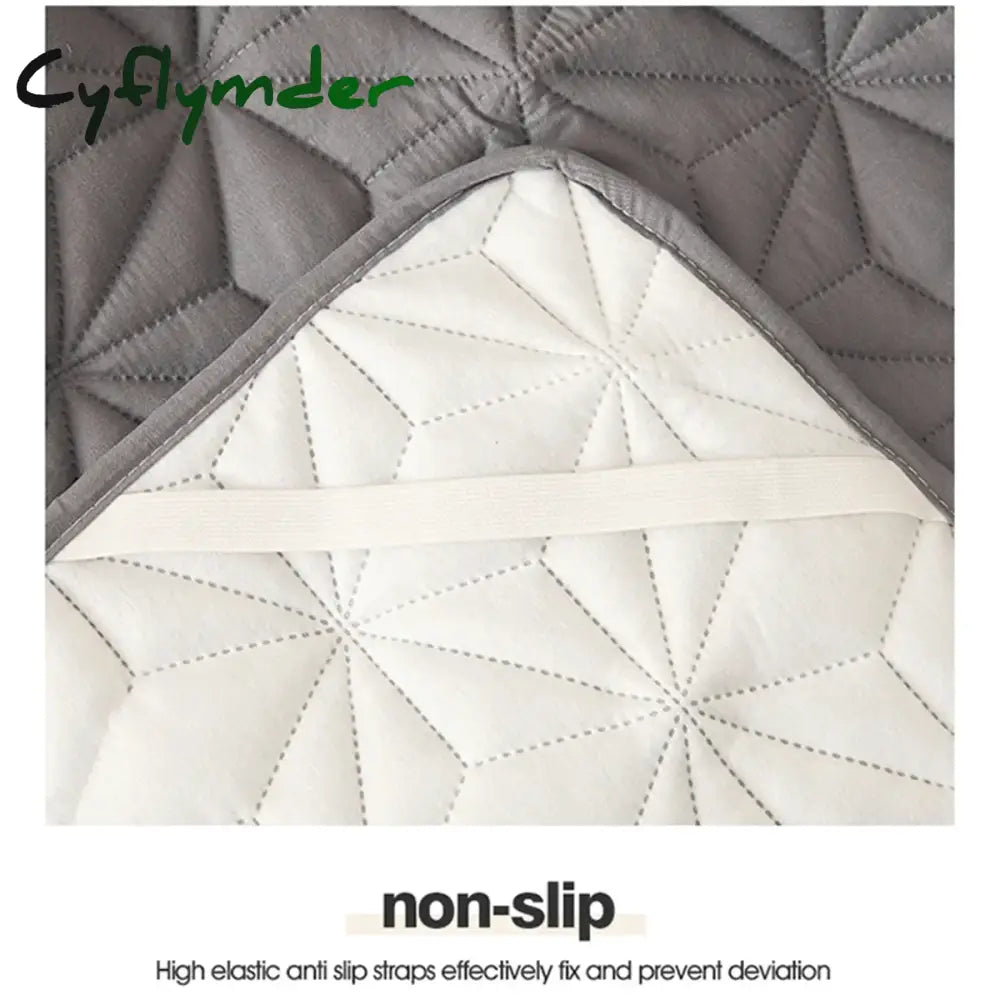 Cyflymder Waterproof Mattress Topper with Elastic Band Quilted Protector Pad Bedspread Winter Mattress Cover for