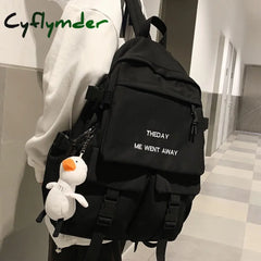 Cyflymder Waterproof Men Big Backpack Nylon Business Travel Black Rucksack College School Bag For