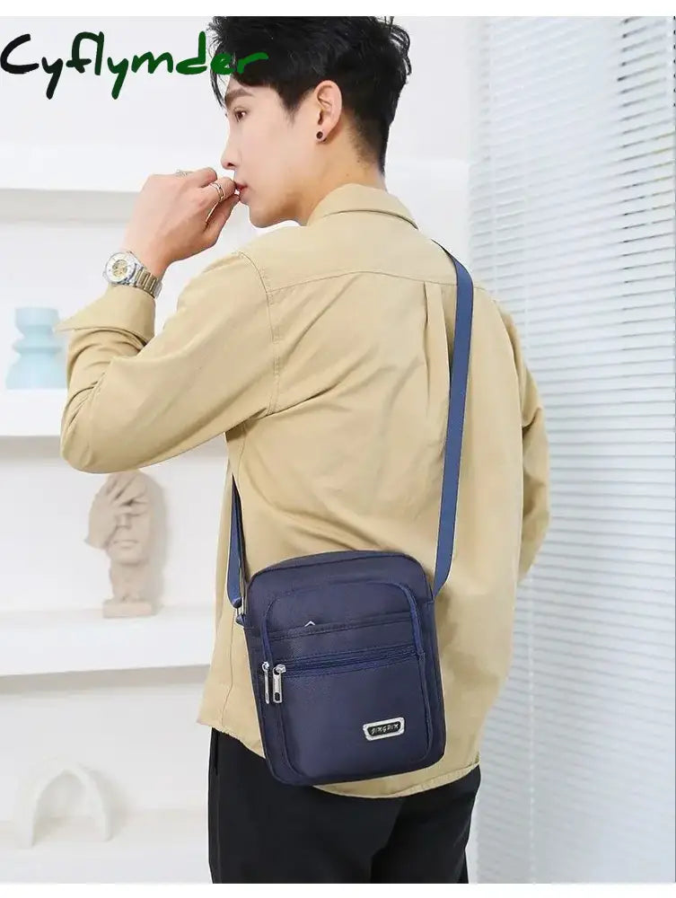 Cyflymder Waterproof Men Crossbody Bags Male Nylon Shoulder Bags Boy Messenger Bag Man Handbags For Travel Casual Large
