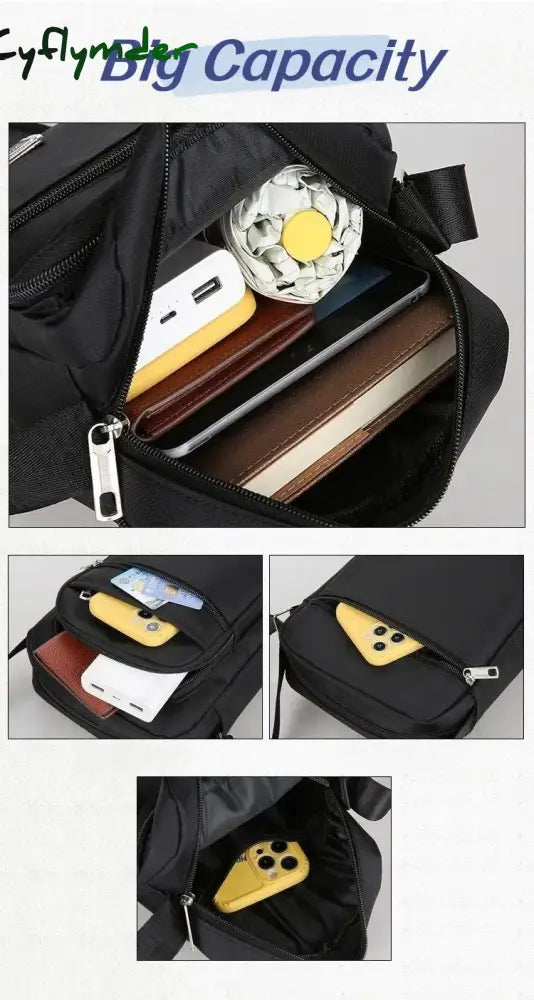 Cyflymder Waterproof Men Crossbody Bags Male Nylon Shoulder Bags Boy Messenger Bag Man Handbags For Travel Casual Large