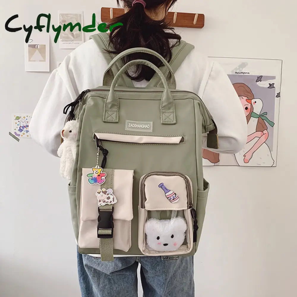 Cyflymder Waterproof Nylon School Bags For Teenage Girls Laptop Backpacks Women Travel Shoulder Bag