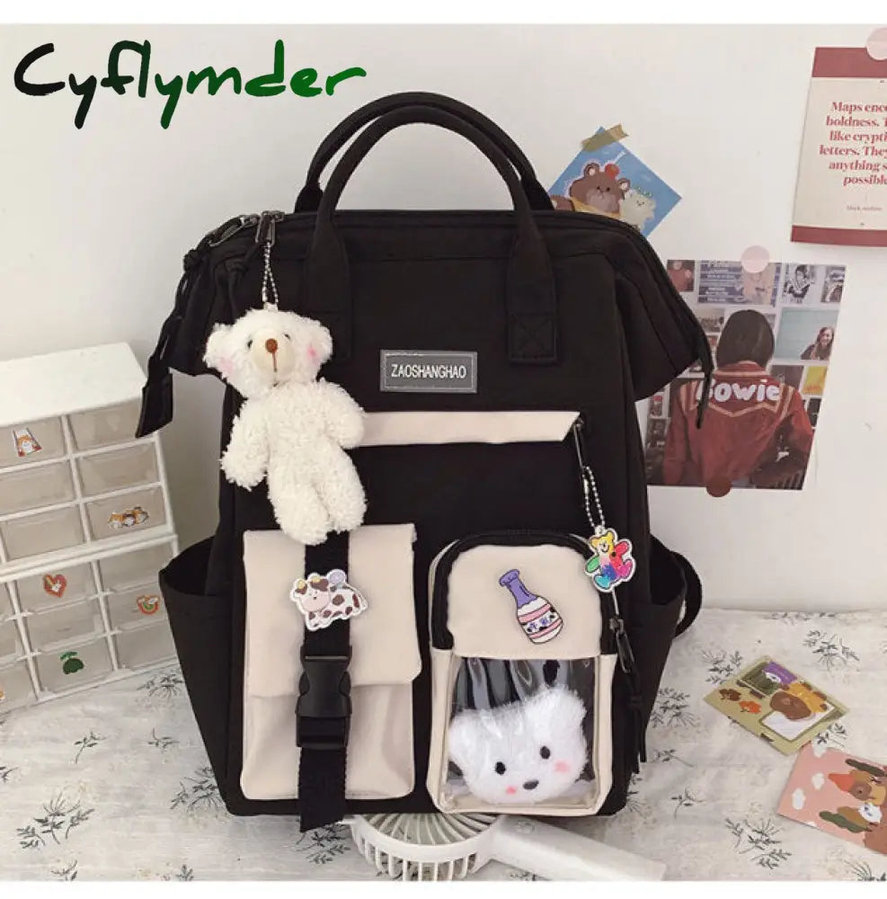 Cyflymder Waterproof Nylon School Bags For Teenage Girls Laptop Backpacks Women Travel Shoulder Bag