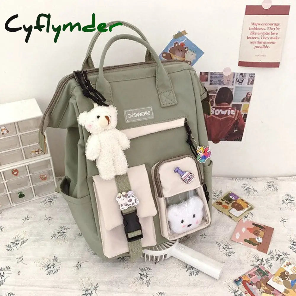 Cyflymder Waterproof Nylon School Bags For Teenage Girls Laptop Backpacks Women Travel Shoulder Bag