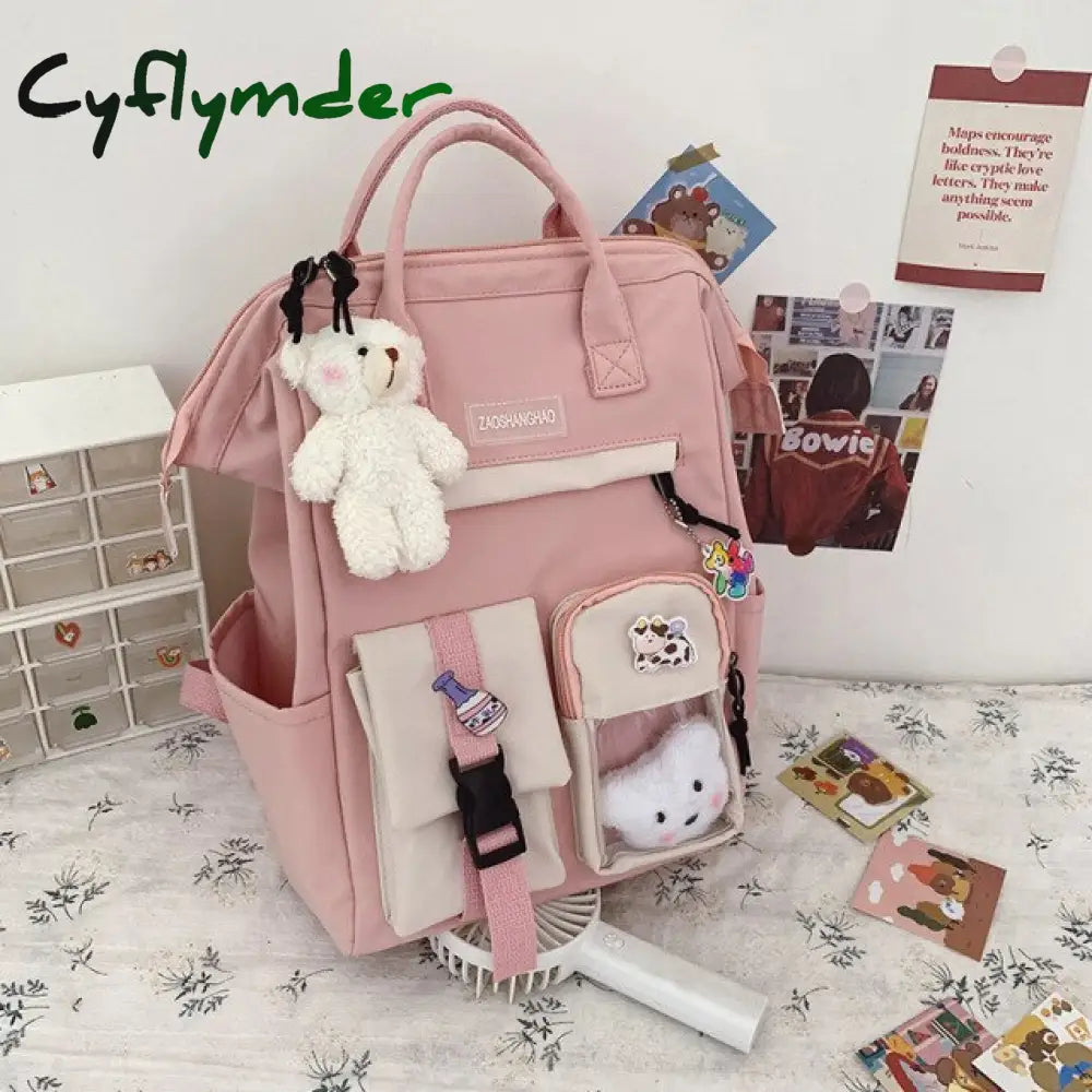 Cyflymder Waterproof Nylon School Bags For Teenage Girls Laptop Backpacks Women Travel Shoulder Bag