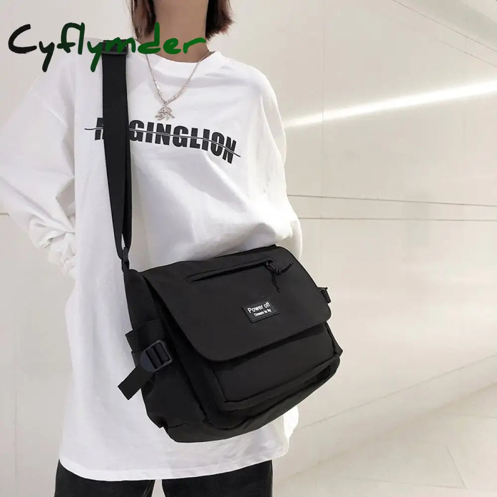 Cyflymder Waterproof Nylon Tote Shoulder Bag For Women Trendy Cool College Student Schoolbags New