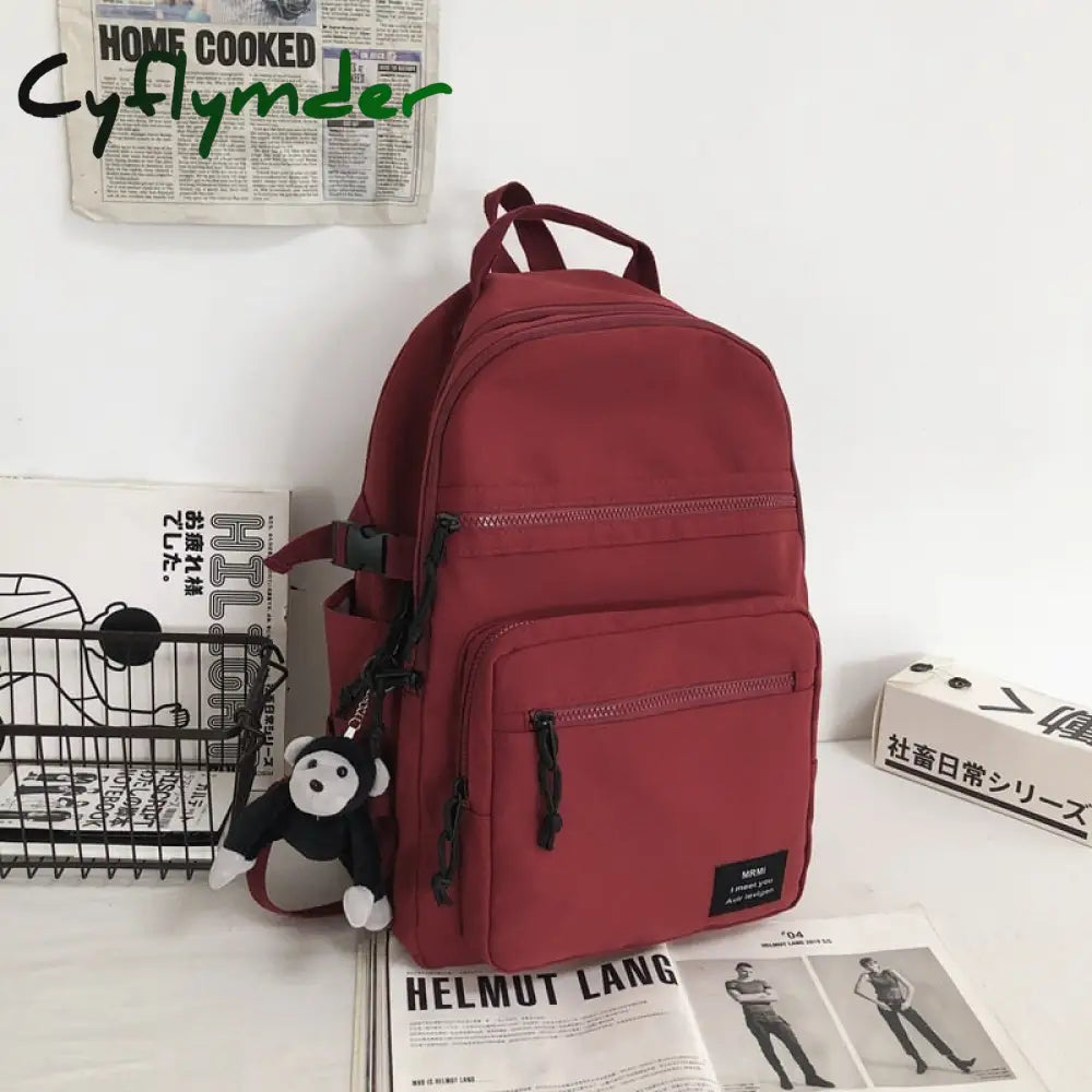 Cyflymder Waterproof Nylon Women Backpack Unisex Multi-Pocket Laptop Large Capacity Student School
