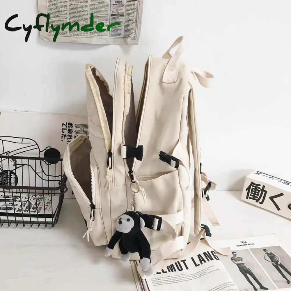 Cyflymder Waterproof Nylon Women Backpack Unisex Multi-Pocket Laptop Large Capacity Student School