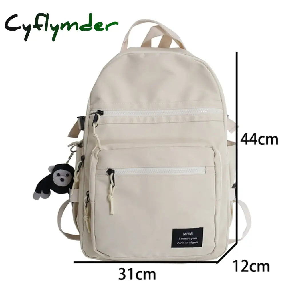 Cyflymder Waterproof Nylon Women Backpack Unisex Multi-Pocket Laptop Large Capacity Student School