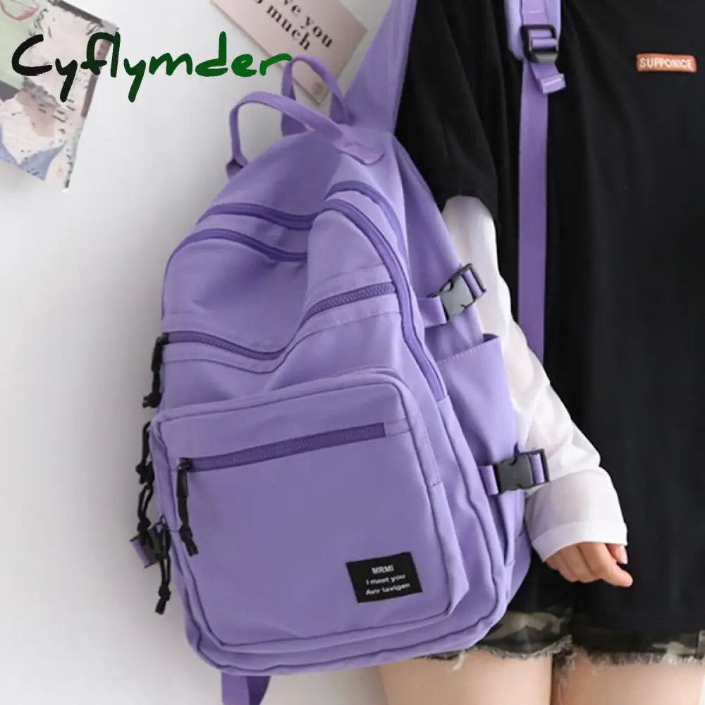 Cyflymder Waterproof Nylon Women Backpack Unisex Multi-Pocket Laptop Large Capacity Student School
