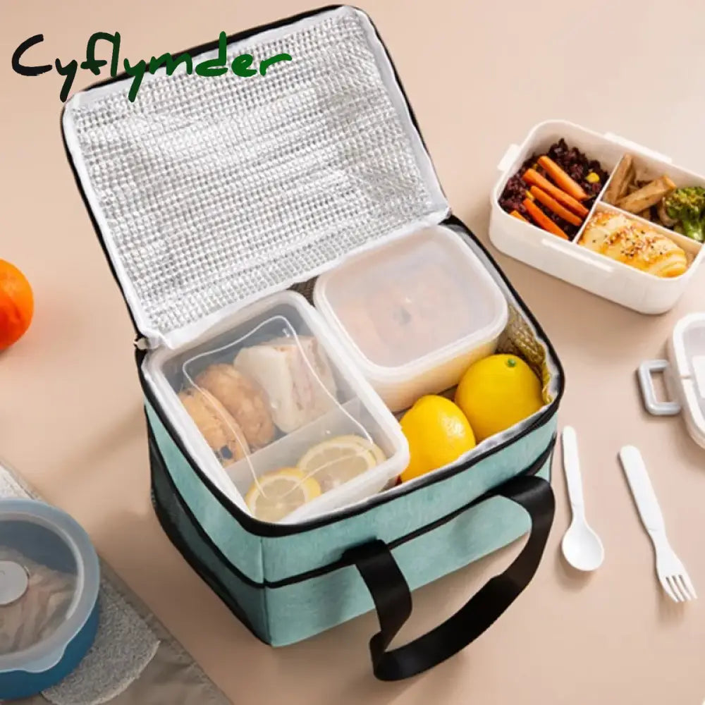 Cyflymder Waterproof Portable Lunch Bag Cationic Large Thermal Insulation Ice Thickened