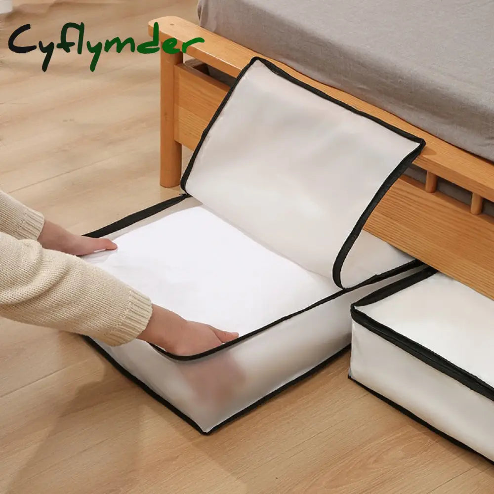 Cyflymder Waterproof Quilt Clothes Organizer Dustproof Closet Storage Bag Luggage Bolsa