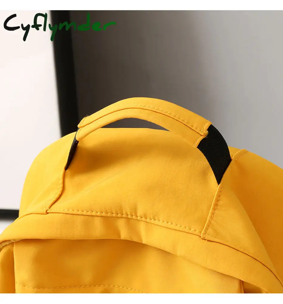 Cyflymder Waterproof School Bags For Teenage Girls Cute Flowers Backpack Women Black Oxford