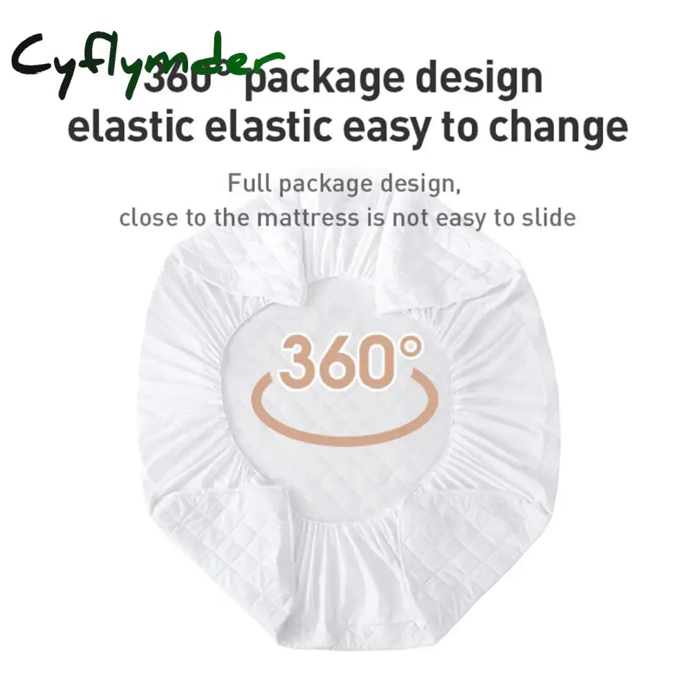 Cyflymder Waterproof Throw Mattress Cover Bed Fitted Sheet Mattress Protector Single/Double/140/160 Muti Size Gray/White