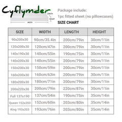 Cyflymder Waterproof Throw Mattress Cover Bed Fitted Sheet Mattress Protector Single/Double/140/160 Muti Size Gray/White