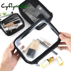 Cyflymder Waterproof Transparent Cosmetic Bag Women Make Up Case Travel Zipper Clear Makeup Beauty