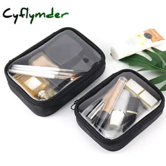 Cyflymder Waterproof Transparent Cosmetic Bag Women Make Up Case Travel Zipper Clear Makeup Beauty