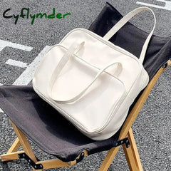 Cyflymder White Big Tote Bags For Women Crossbody Bag Fashion Trend Shoulder Female Large Capacity