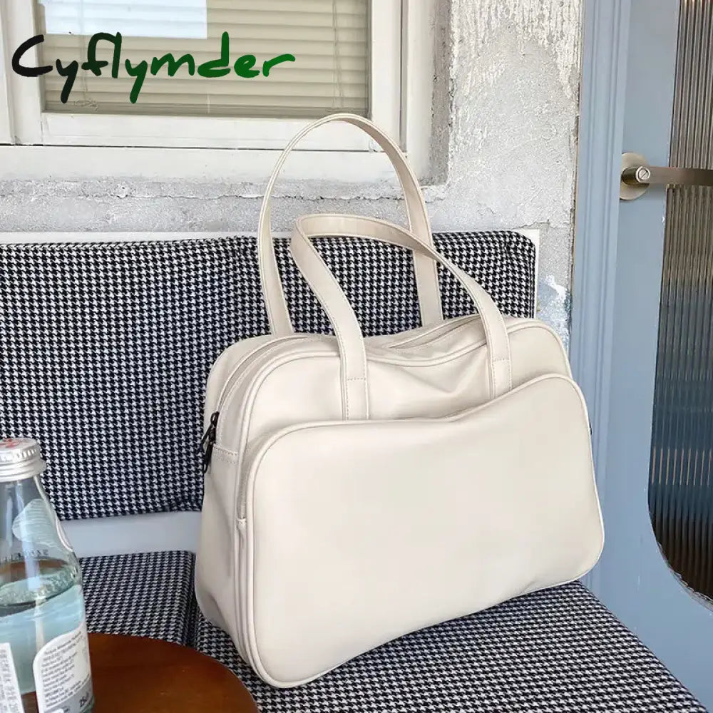 Cyflymder White Big Tote Bags For Women Crossbody Bag Fashion Trend Shoulder Female Large Capacity