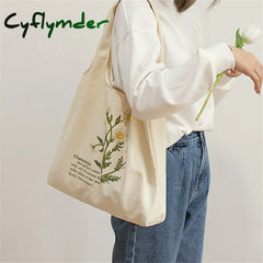 Cyflymder White Canvas Vest Shopping Bags Illustration Eco Reusable Foldable Shoulder Bag Retro