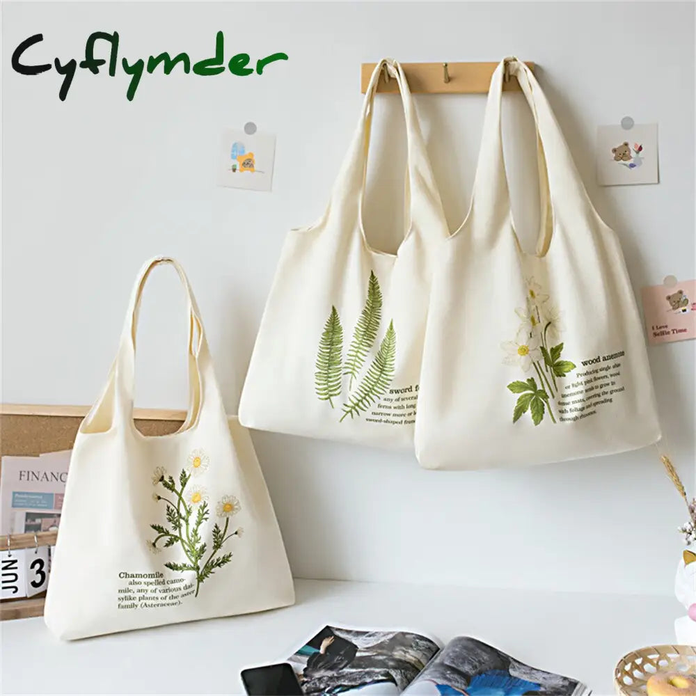 Cyflymder White Canvas Vest Shopping Bags Illustration Eco Reusable Foldable Shoulder Bag Retro