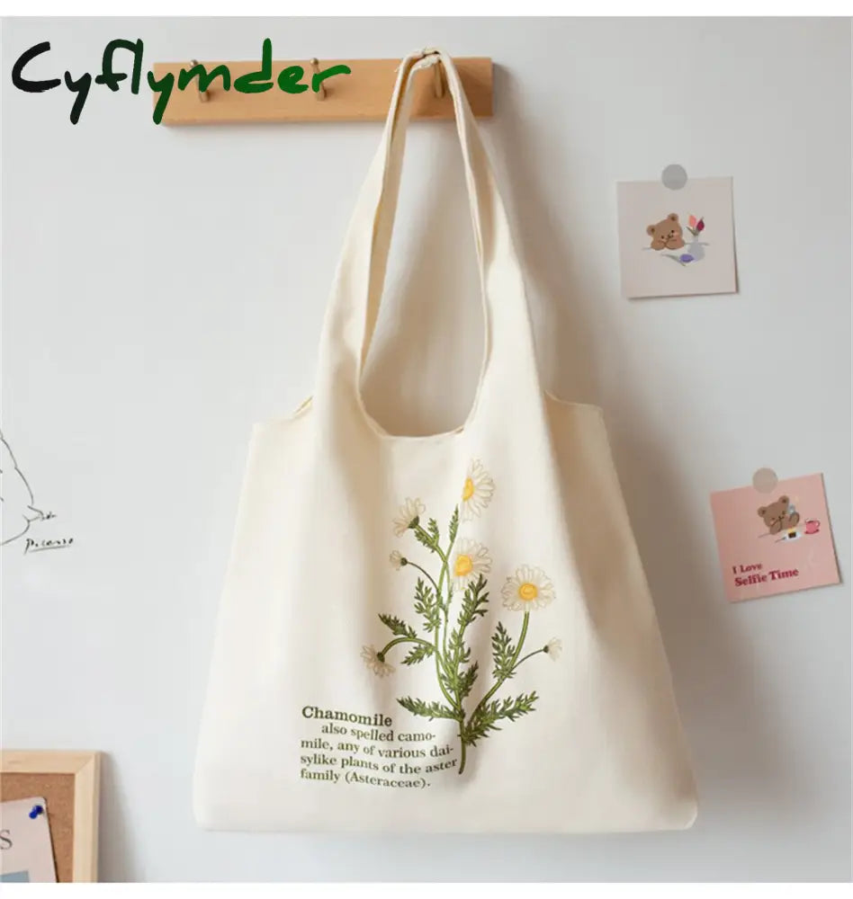 Cyflymder White Canvas Vest Shopping Bags Illustration Eco Reusable Foldable Shoulder Bag Retro