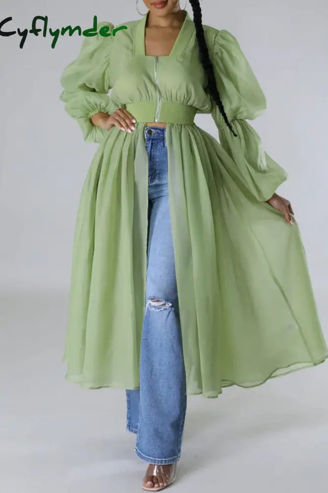 Cyflymder - White Casual Solid Patchwork U Neck Long Sleeve Dresses