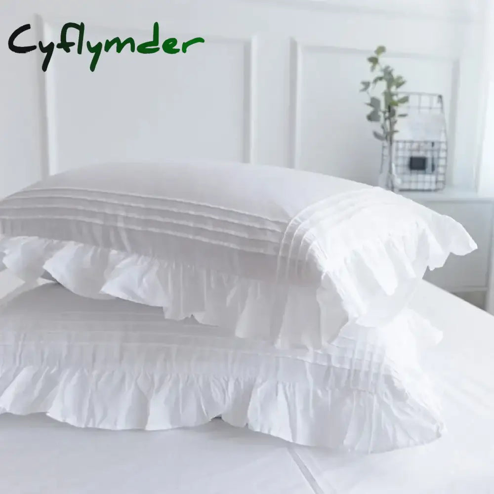 Cyflymder White Flat Sheet Thickened 100% Cotton Bedding Sheets queen Lotus Leaf Flat Bed Sheet Duvet cover or