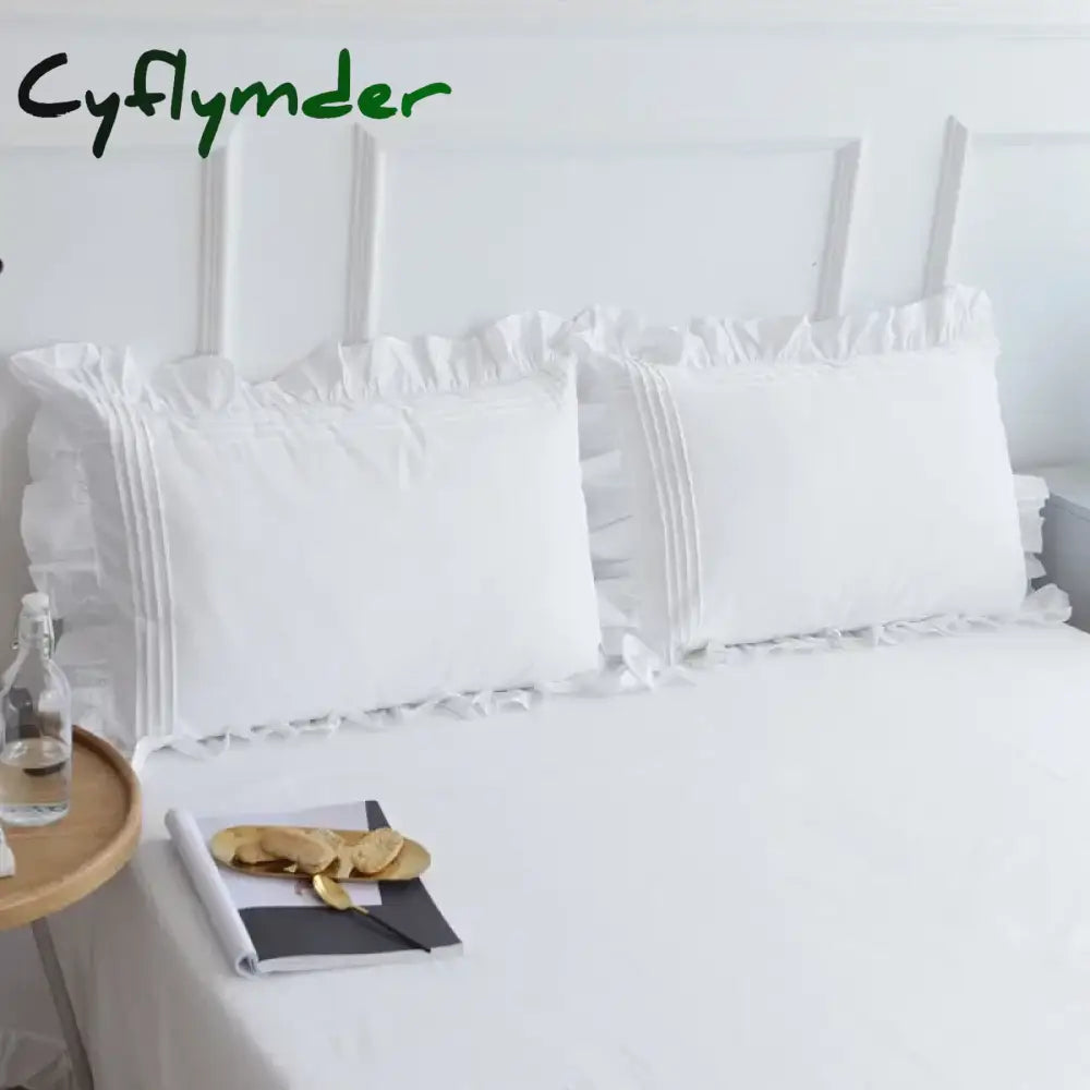 Cyflymder White Flat Sheet Thickened 100% Cotton Bedding Sheets queen Lotus Leaf Flat Bed Sheet Duvet cover or
