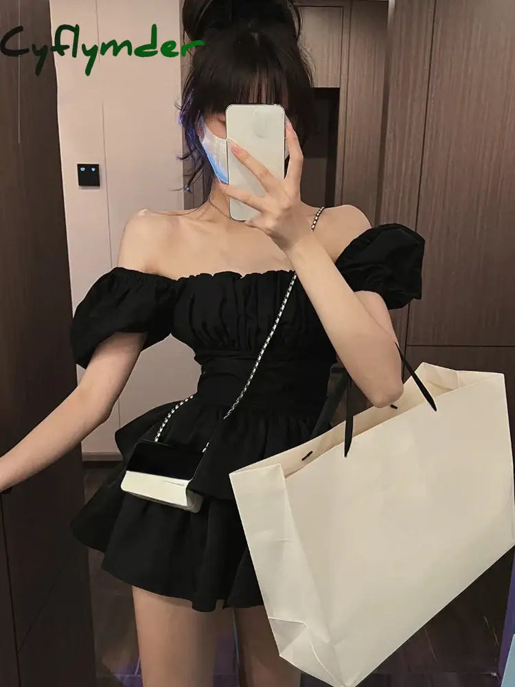 Cyflymder White Sexy Backless Mini Dress Women Korean Fashion Casual Elegant Party Female Ruffle