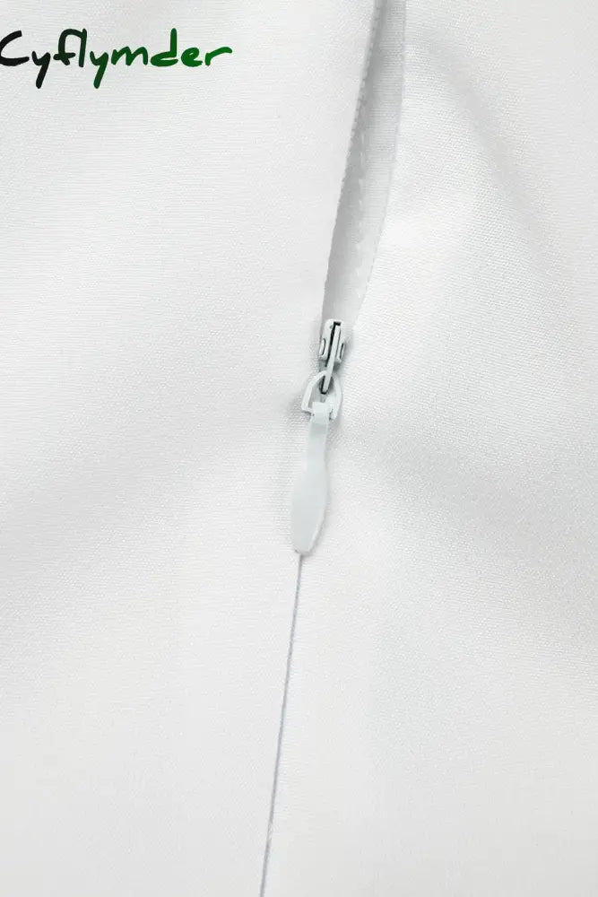 Cyflymder - White Sexy Casual Solid Backless Square Collar Sling Dress Dresses