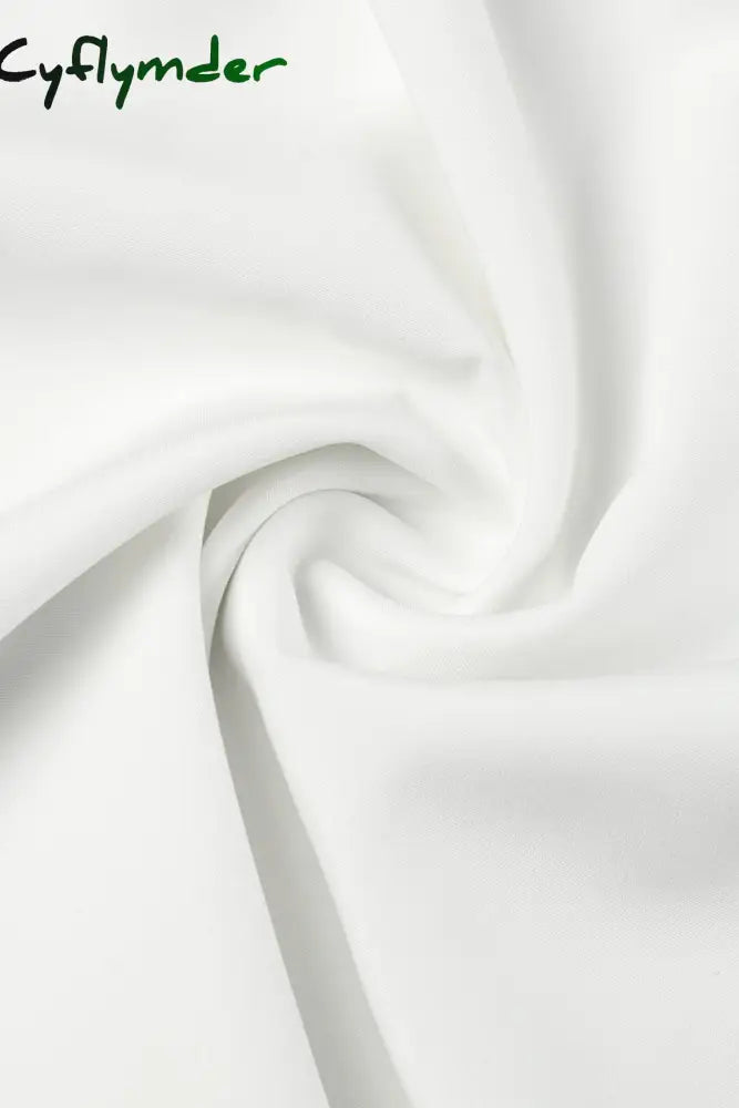 Cyflymder - White Sexy Casual Solid Backless Square Collar Sling Dress Dresses
