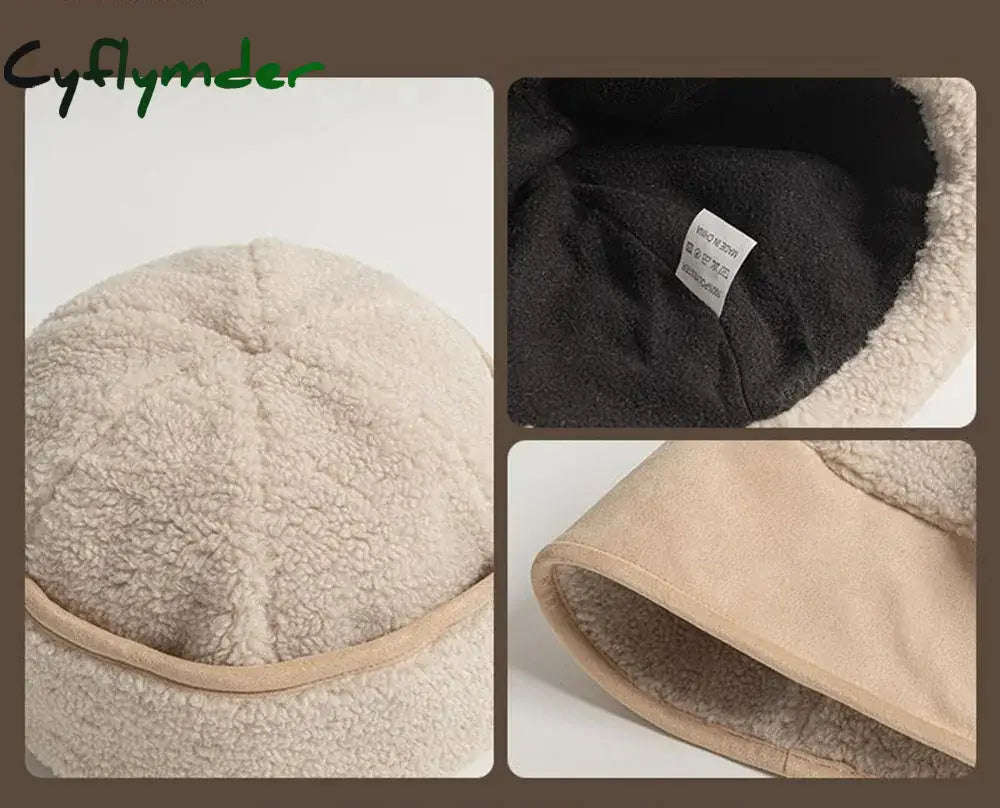 Cyflymder Winter Hat New False Brand Cap False Lamb wool Fur Hats For Women Warm Russian Winter Hat For Women Luxurious