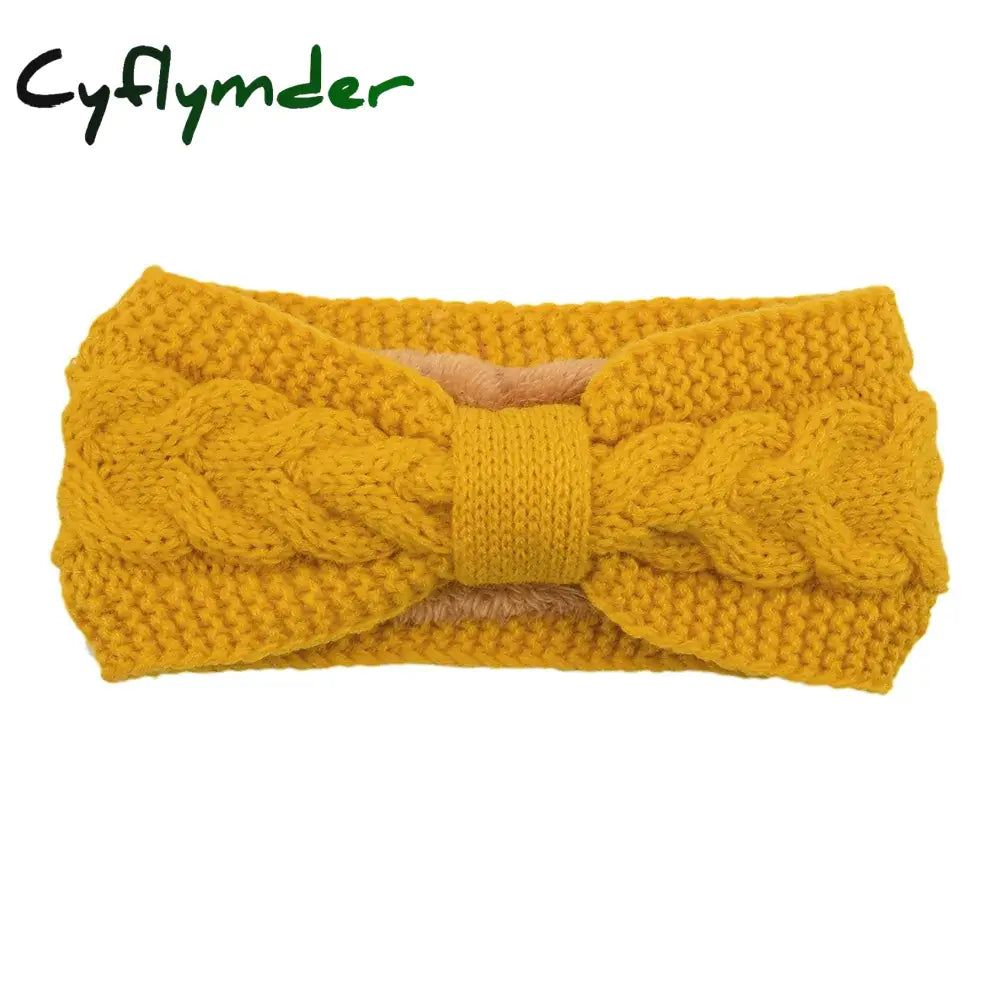 Cyflymder Winter Knitted Headbands for Women Warm Woolen Knitting Ear Warmer Cross Knot Turban Headwear Girls Hair Band