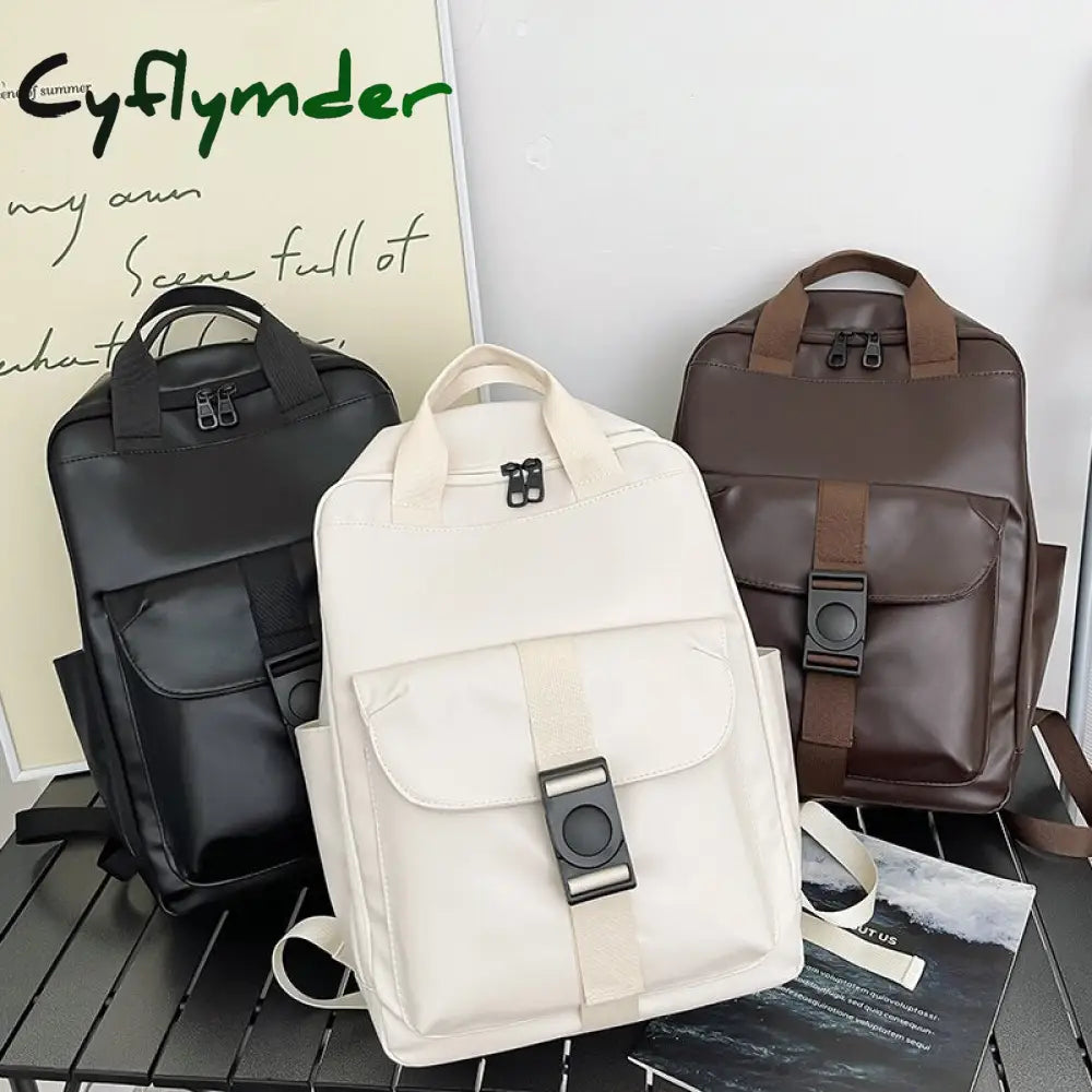 Cyflymder Winter Large Capacity Women Backpack Vintage Leather Female Men Travelling School Bag For